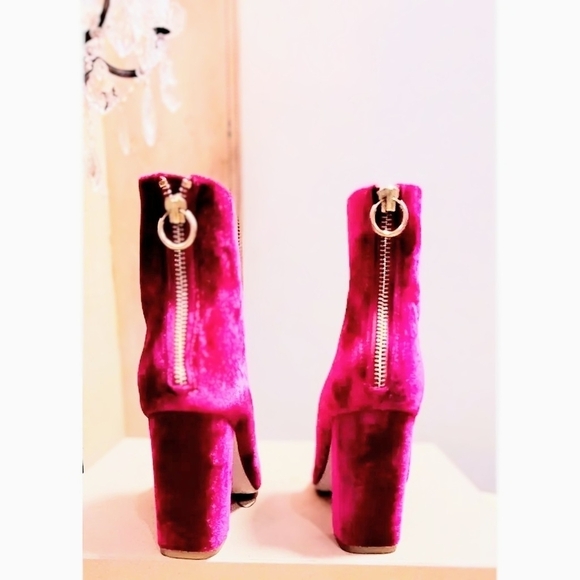 JOIE Saleema Velvet Block Heel Ankle Booties – Pink – Size EUR 37 / US 6.5 NWOB - Picture 3 of 8